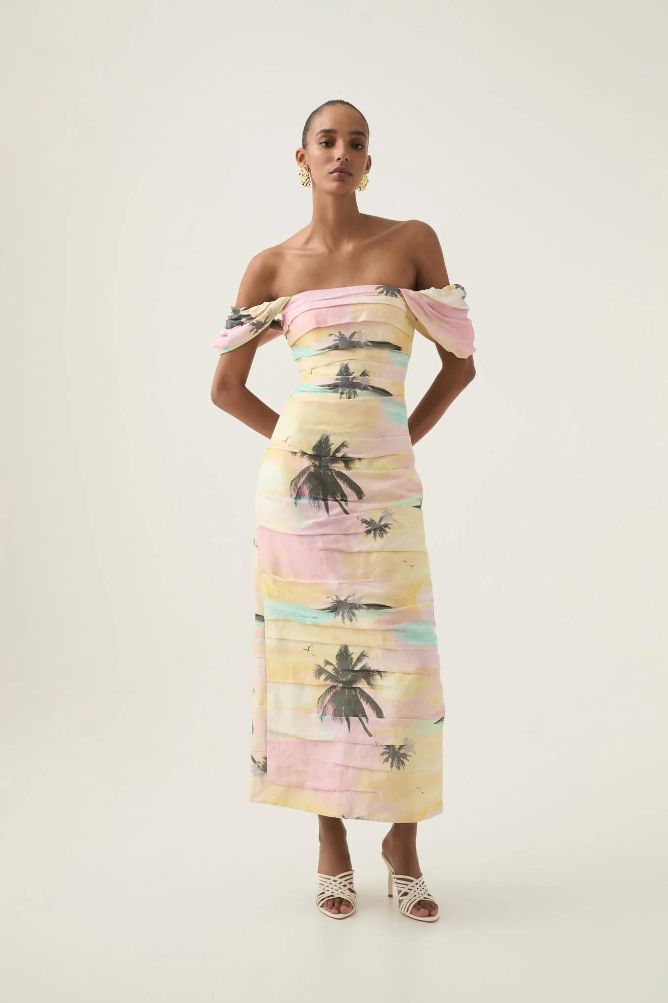 Zara Gathered Maxi Dress - Image 3