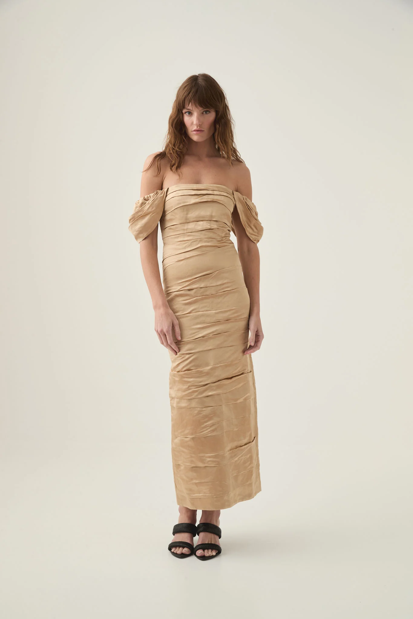 Zara Gathered Maxi Dress - Image 3