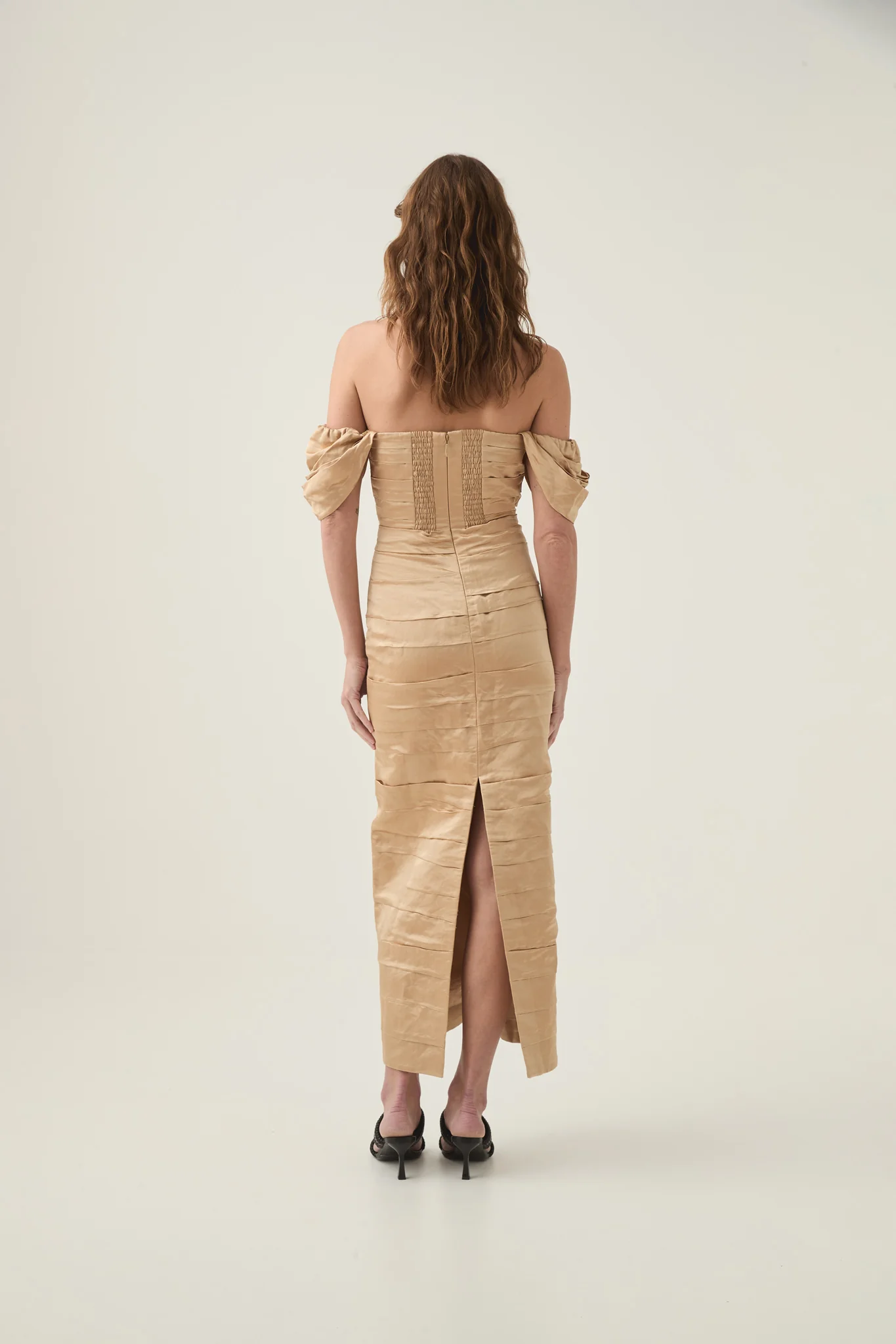 Zara Gathered Maxi Dress - Image 5