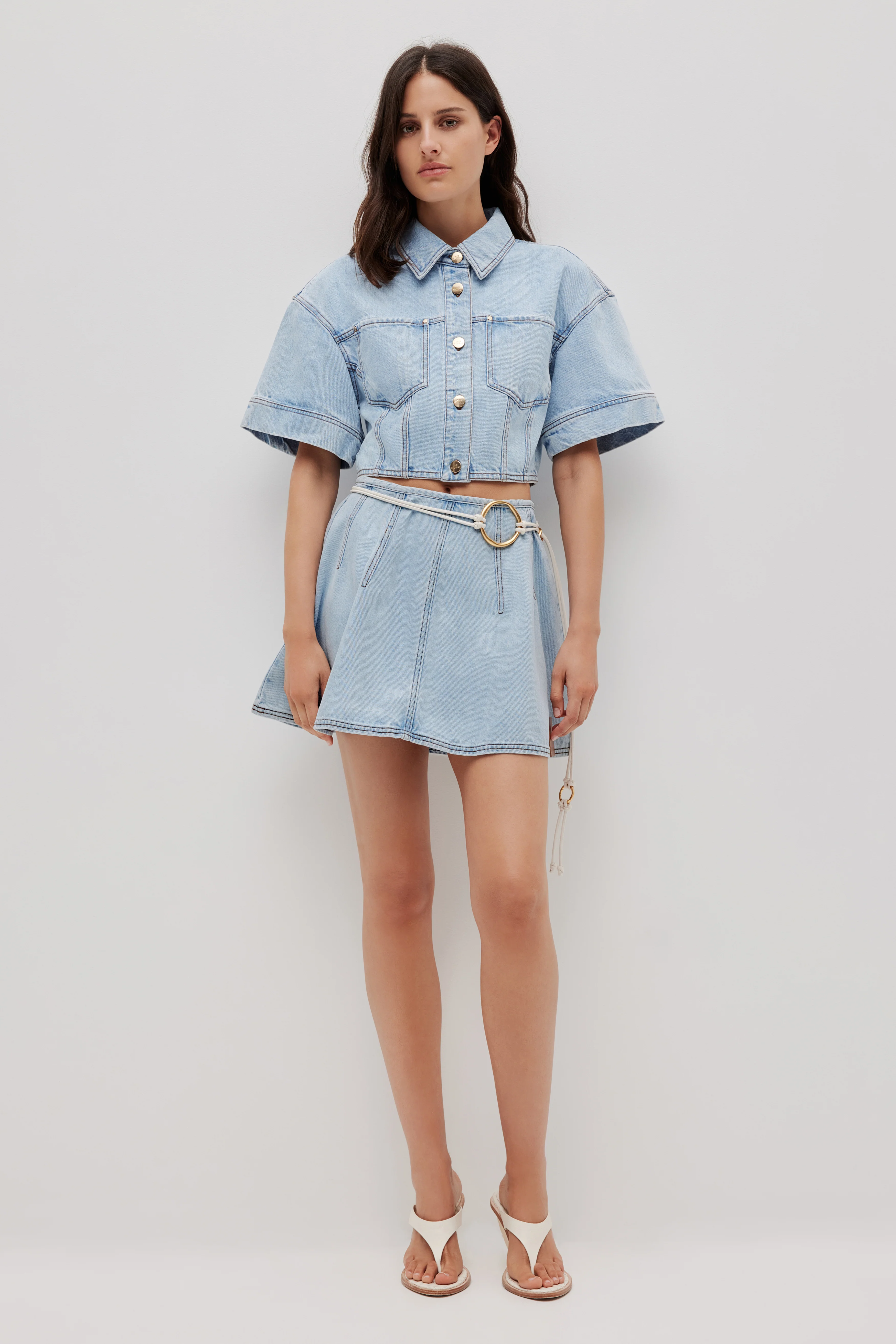 Zella Cropped Denim Shirt