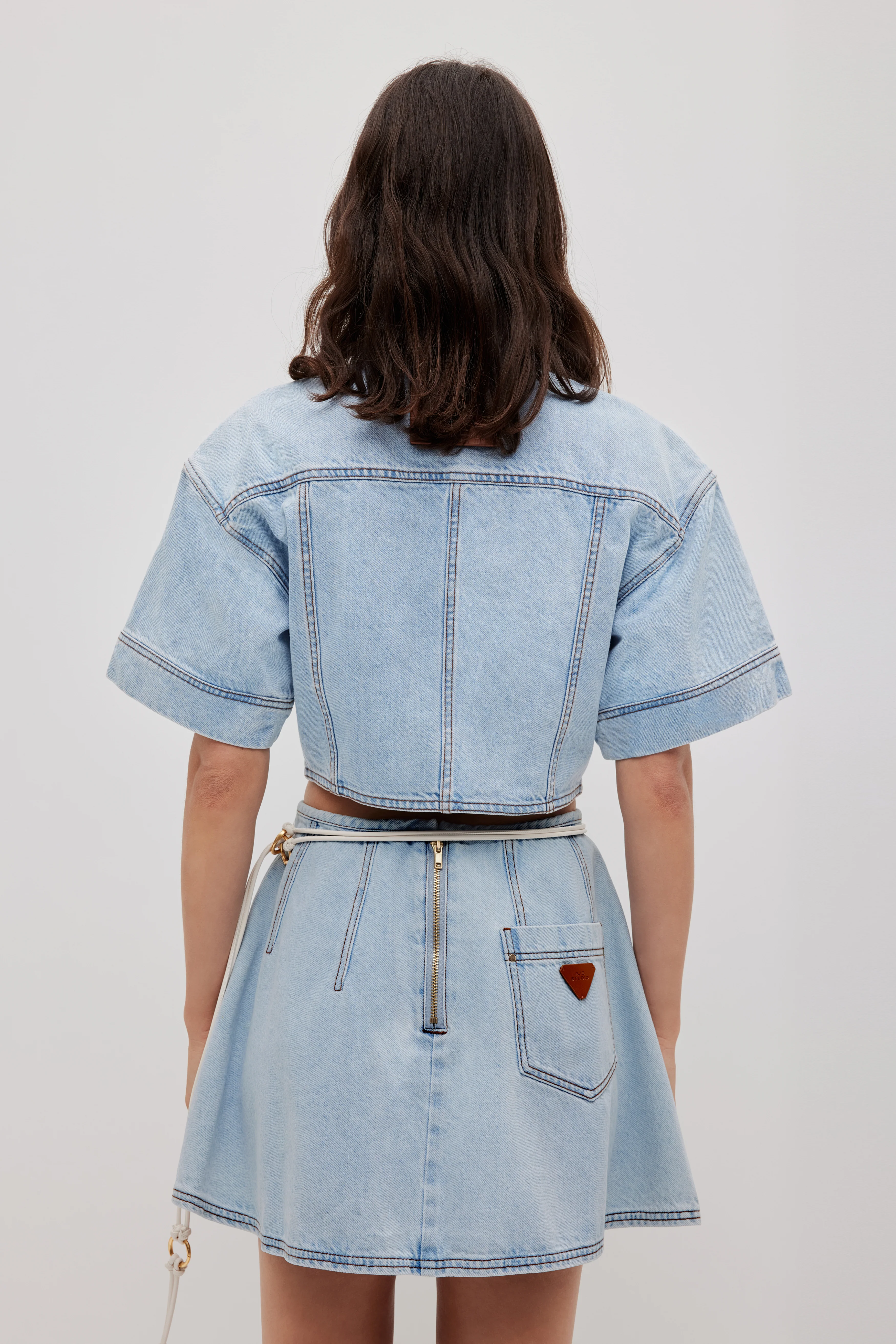 Zella Cropped Denim Shirt - Image 7