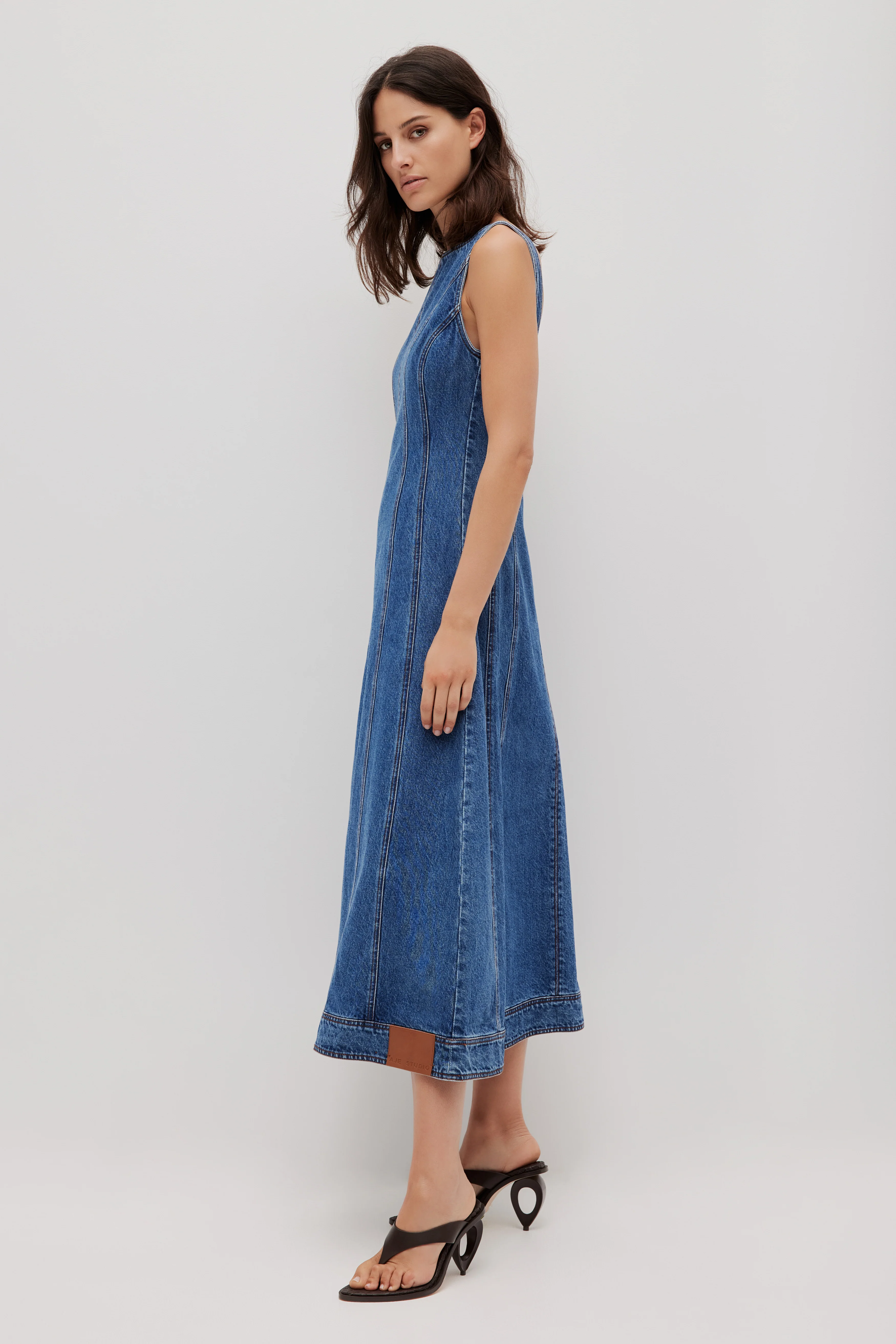 Zella Denim Midi Dress - Image 3