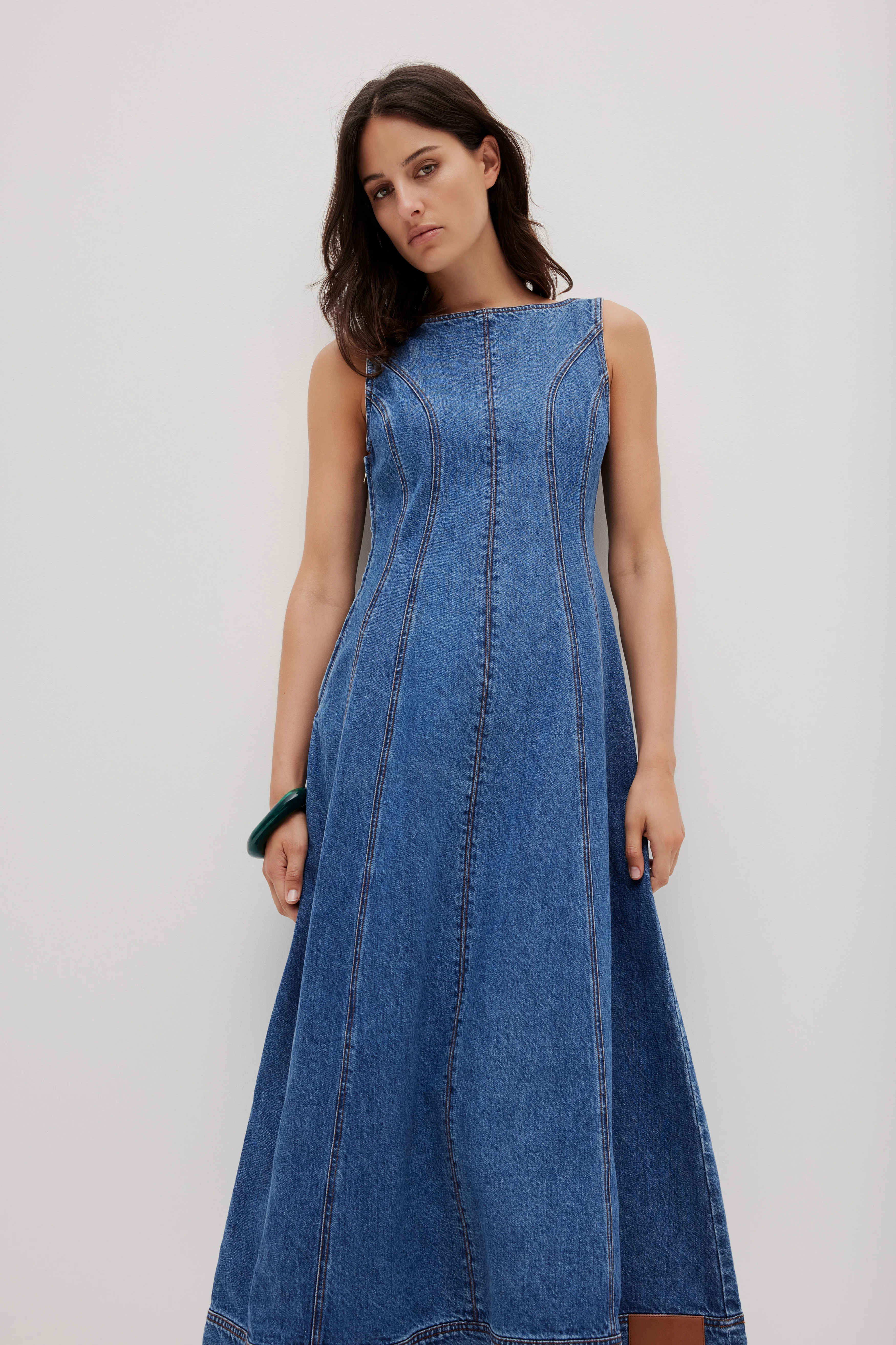 Zella Denim Midi Dress - Image 4