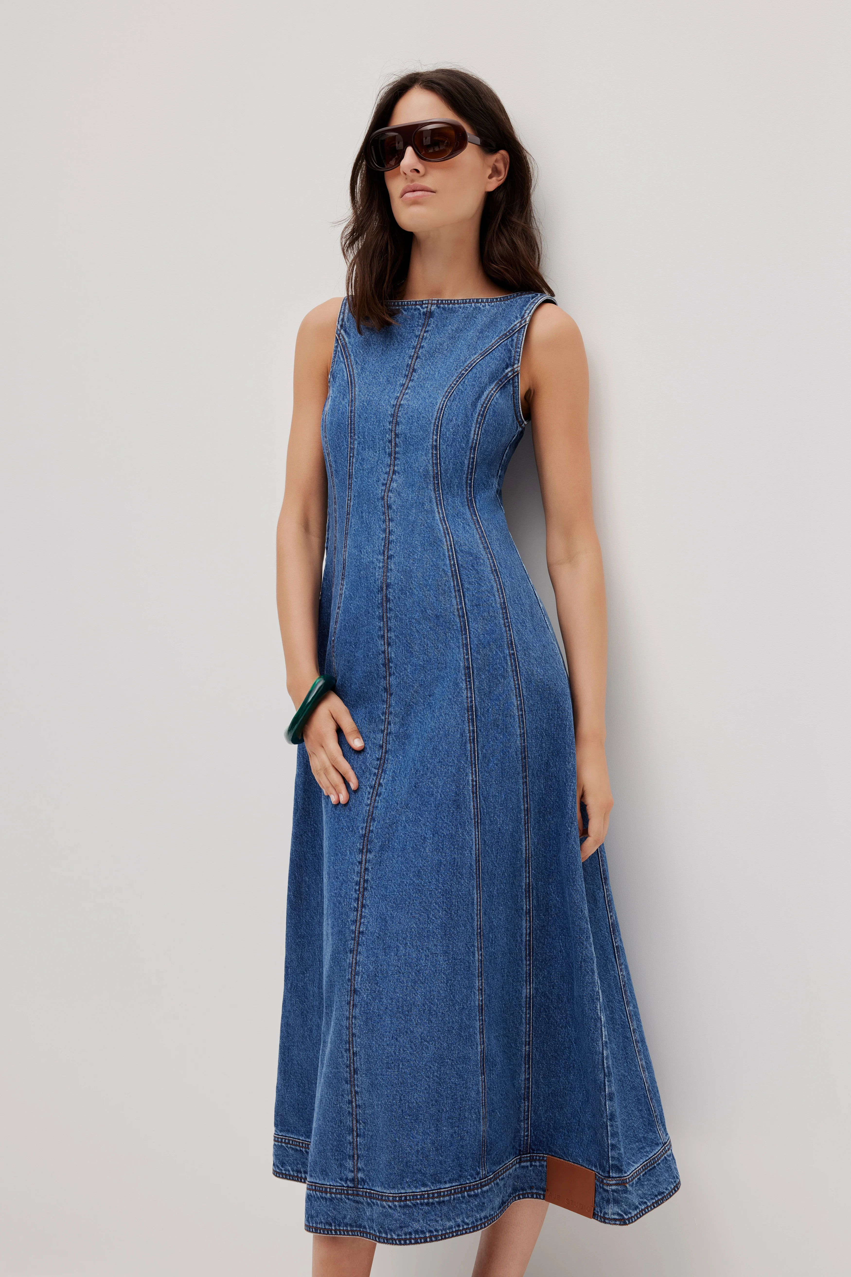Zella Denim Midi Dress - Image 5